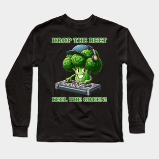 Broccoli Beats: DJ Veggie Spinner Long Sleeve T-Shirt